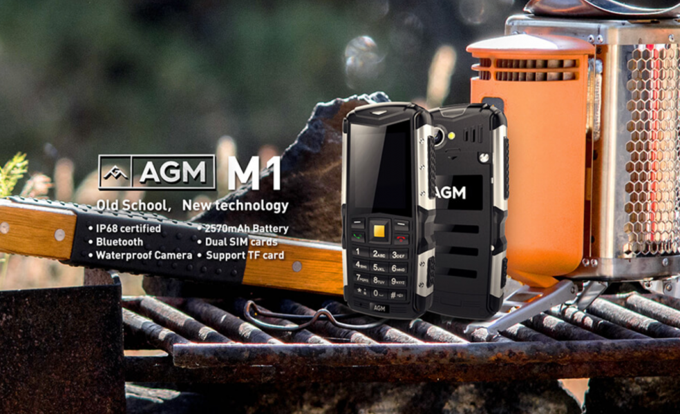 AGM M1 - odolný mobilní telefon - mobil - power banka - baterka - 2.750 mAh - voděodolný / nárazuvzodrný / odolný pádu / prachotěsný
