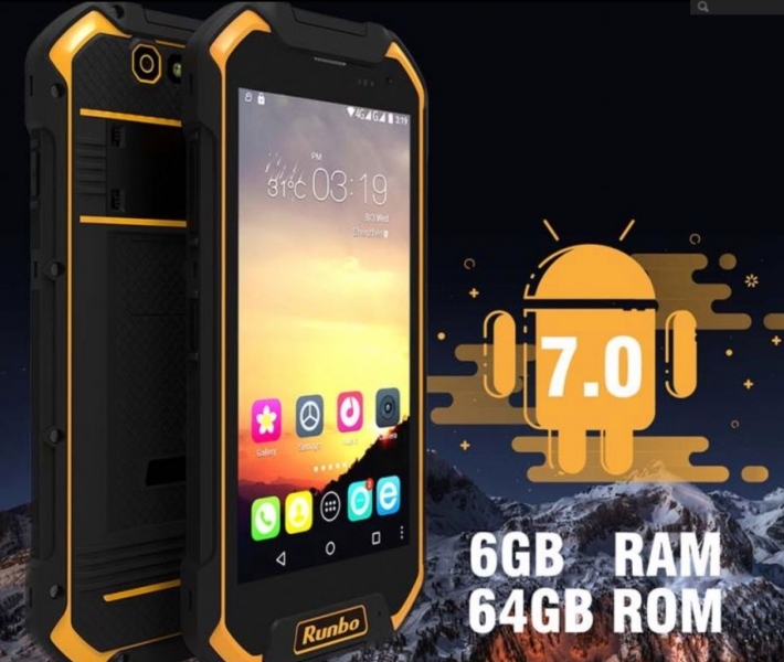 RUNBO F1 Plus - 4G (LTE) - octa core, 6 GB / 64 GB, 5.000 mAh - odolný mobilní telefon - mobil - IP67 - vodotěsný / voděodolný / nárazuvzodrný / odolný pádu / prachotěsný