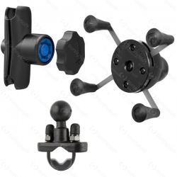 RAM Mounts univerzální držák na telefony větší než 5" s ramenem se zabezpečením na řídítka nebo tyč s objímkou pro Ø12,7-31,75 mm, X-Grip, sestava RAM-B-149Z-UN10B-KNOB3U